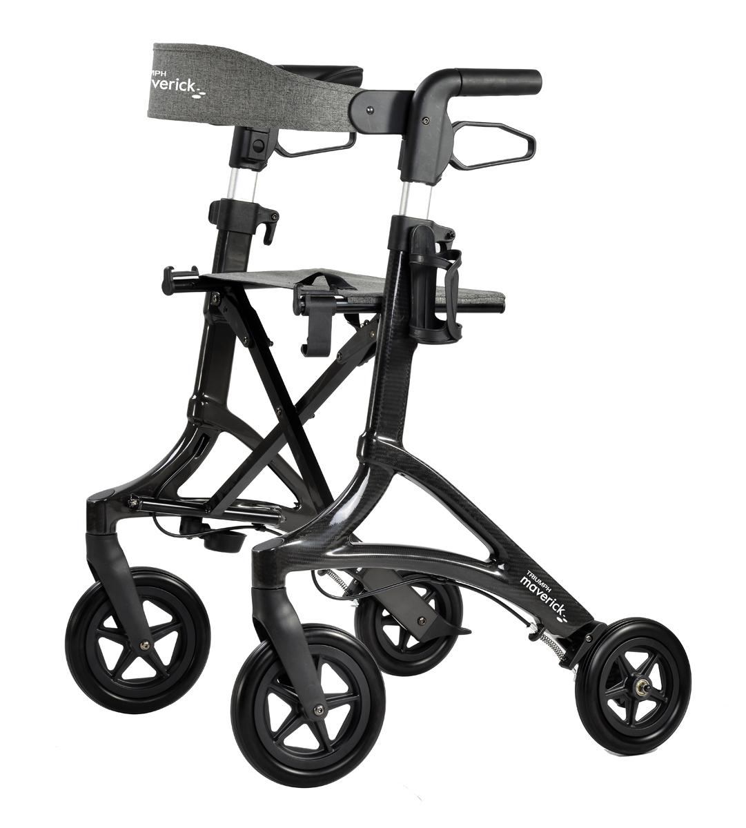 Maverick Lightweight Carbon Fiber Rollator Superior Strength & Sleek Design Ultimate Mobility